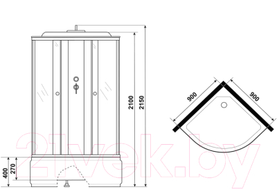 Душевая кабина Niagara Promo P90/40/MT 90x90x215