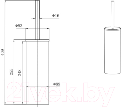 Ершик для унитаза Aquatek Вега AQ4011MB