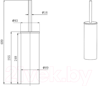 Ершик для унитаза Aquatek Вега AQ4011CR