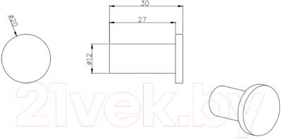 Крючок для ванной Aquatek Вега AQ4001CR
