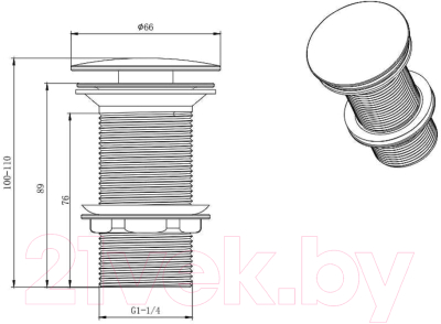 Донный клапан Aquatek Push-open AQ6000CR