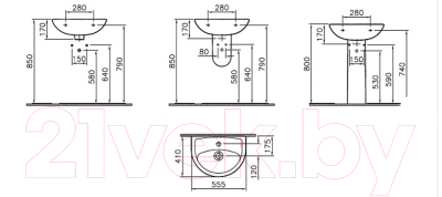 Умывальник VitrA Norm Fit 55 6894B099-1776