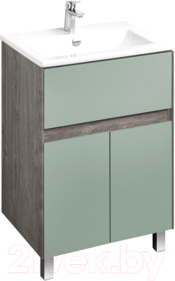 Тумба с умывальником Акватон Форест 60 / 1A2782K0FR9C0 (дуб рошелье/сумеречный голубой) - фото