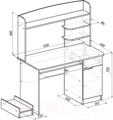 Компьютерный стол Мебель-Класс Лидер МКД-211 (венге/ясень шимо светлый)