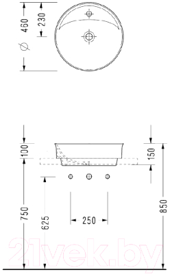 Умывальник Serel Minimal 46 2058TXS110H