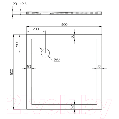 Душевой поддон Акватон Калифорния 80x80 (1A739936CA010)