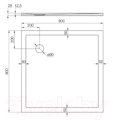 Душевой поддон Акватон Калифорния 90x90 (1A737536CA010)