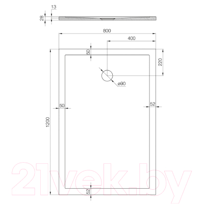 Душевой поддон Акватон Калифорния 120x80 (1A737636CA010)