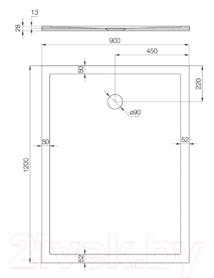 Душевой поддон Акватон Калифорния 120x90 (1A737736CA010)
