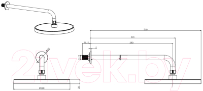 Верхний душ Aquatek AQ2080CR