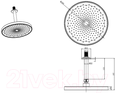 Верхний душ Aquatek AQ2070MB