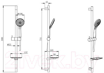 Душевой гарнитур Aquatek AQ2011MB