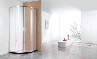 Душевой уголок Aquatek 100x100 / AQ ARI RO 10020CH (хром/прозрачное стекло)