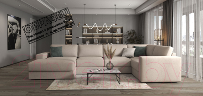 Диван П-образный Rivalli Дискавери + оттоманка левая + угловая секция + кресло секц.