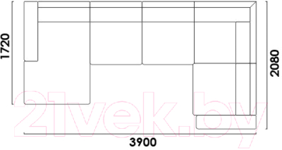 Диван П-образный Rivalli Дискавери + оттоманка левая + угловая секция + кресло секц.