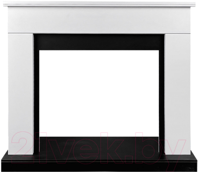 Портал для камина Смолком Detroit MB/JUP/SYM26 (бьянко белый/черный) - фото