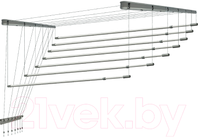 Сушилка для белья Comfort Alumin Group Потолочная 7 прутьев Silver Style Telescop 100-180см - фото