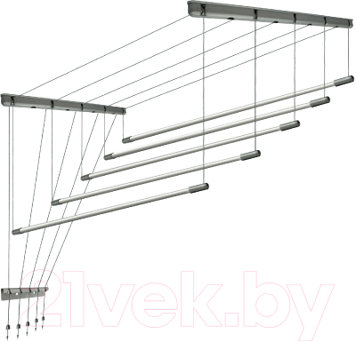 Сушилка для белья Comfort Alumin Group Потолочная 5 прутьев Silver Star 260см - фото