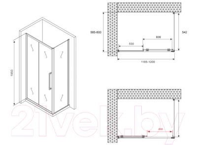 Душевой уголок Abber Schwarzer Diamant AG30120MH-S60M