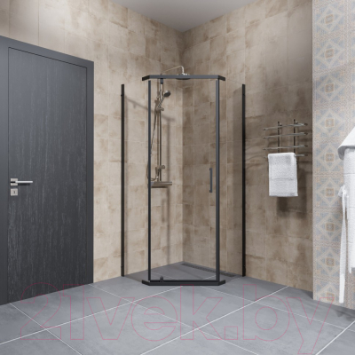 Душевой уголок Triton Дека-Блэк 90x90 (черный, без поддона)