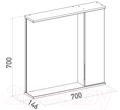Шкаф с зеркалом для ванной Mixline Лайн 70 553017