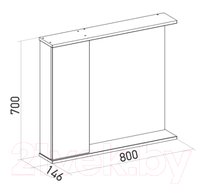 Шкаф с зеркалом для ванной Mixline Лайн 80 553016