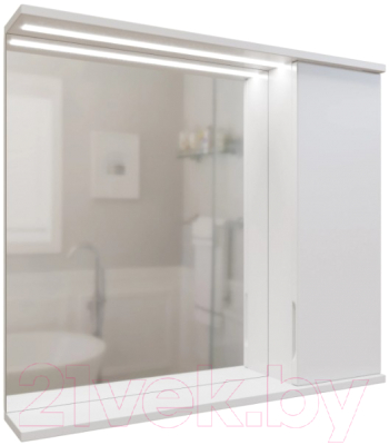 Шкаф для ванной Mixline Лайн 80 553018 (правый, с подсветкой) - фото