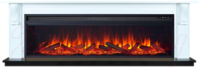 Каминокомплект Смолком Lyncoln V60  Vision 60 Log Led (бьянко белый/ черный) - фото