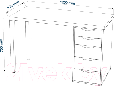 Письменный стол Mebelain Ингар 1/5T