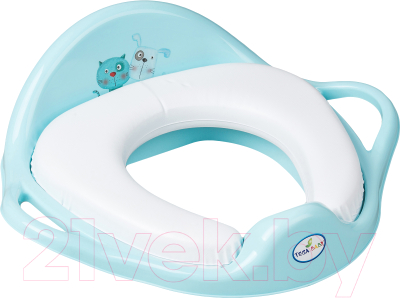 Детская накладка на унитаз Tega Пес и кот (мягкая, голубой) - фото