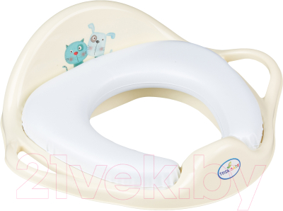 Детская накладка на унитаз Tega Пес и кот (мягкая, желтый) - фото