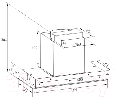 Вытяжка скрытая ZORG Nevada 1200 60 S-GC
