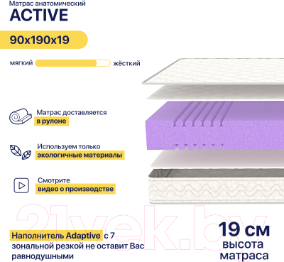 Матрас Luna Active 90x190