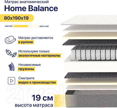 Матрас Luna Home Balance 80x190
