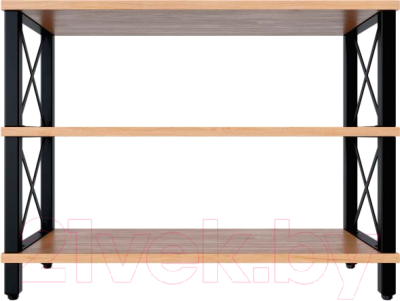 Стеллаж Мебельград Бонн (дуб светлый натуральный/черный)