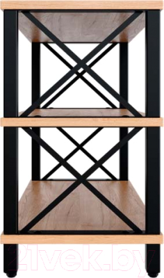 Стеллаж Мебельград Бонн (дуб светлый натуральный/черный)