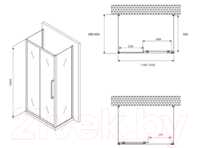 Душевой уголок Abber Schwarzer Diamant AG30120MH-S60M-S60M