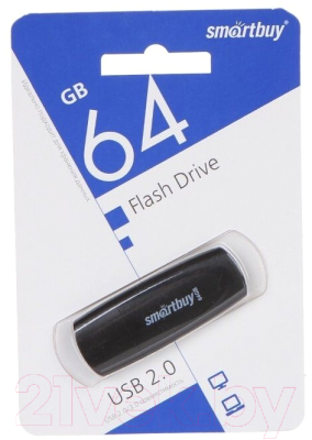 USB flash накопитель SmartBuy Scout Black 64GB (SB064GB2SCK)