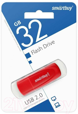 Usb flash накопитель SmartBuy Scout Red 32GB (SB032GB2SCR)