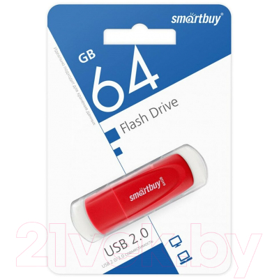 Usb flash накопитель SmartBuy Scout Red 64GB (SB064GB2SCR)