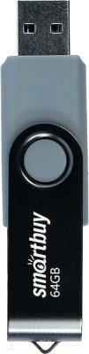 Usb flash накопитель SmartBuy Twist Black 64GB (SB064GB2TWK) - фото