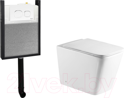 Унитаз приставной с инсталляцией WeltWasser Amberg 404 + Gelbach 002 GL-WT + Amberg RD-WT - фото