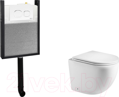 Унитаз приставной с инсталляцией WeltWasser Amberg 404 + Merzbach 002 GL-WT + Amberg RD-WT - фото