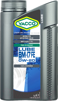 Моторное масло Yacco Lube BM 17 FE 0W20 - фото