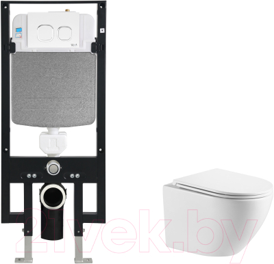 Унитаз подвесной с инсталляцией WeltWasser Amberg 497 + Merzbach 043 GL-WT + Amberg RD-WT - фото