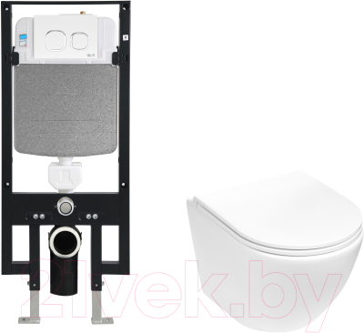 Унитаз подвесной с инсталляцией WeltWasser Amberg 497 + Merzbach 043 MT-WT + Amberg RD-WT - фото