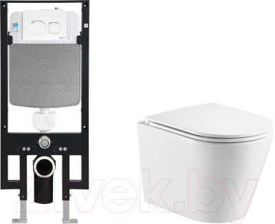 Унитаз подвесной с инсталляцией WeltWasser Amberg 497 + Salzbach 043 GL-WT + Amberg RD-WT - фото