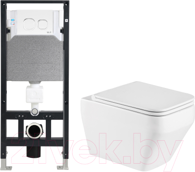 Унитаз подвесной с инсталляцией WeltWasser Amberg 506 + Hofbach 041 GL-WT + Amberg RD-WT - фото