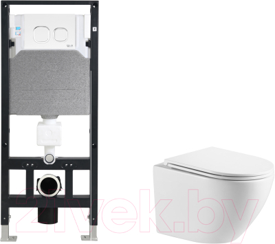 Унитаз подвесной с инсталляцией WeltWasser Amberg 506 + Merzbach 043 GL-WT + Amberg RD-WT - фото