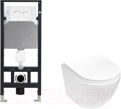 Унитаз подвесной с инсталляцией WeltWasser Amberg 506 + Merzbach 043 MT-WT + Amberg RD-WT - фото